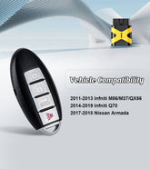 Smart Proximity Insert Keyless Entry Remote Self Programmable Key Fob Replacement for 2011-2013 Infniti M56/M37/QX56 with FCC: CWTWB1U787